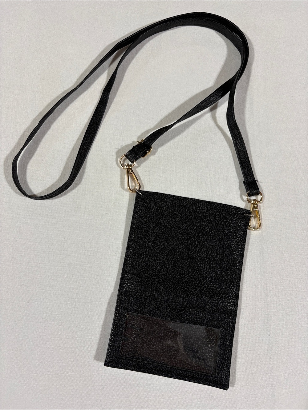 Black Floral Crystal Crossbody Leather Pouch 5” x 7”  New! - Picture 5 of 12